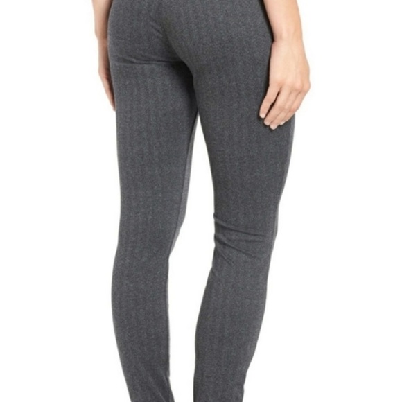 Eileen Fisher Herringbone Leggings XS Gray Recycled Stretch Knit Pants - Picture 5 of 11